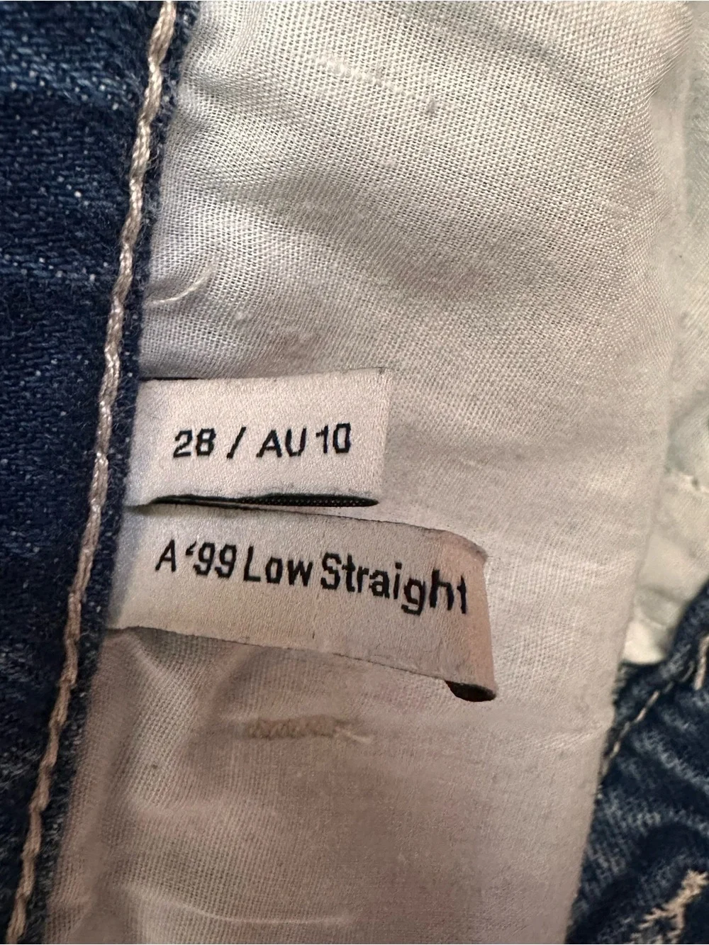 Abrand Blue 99 Low Straight Low Rise Straight Leg Jeans Size 28